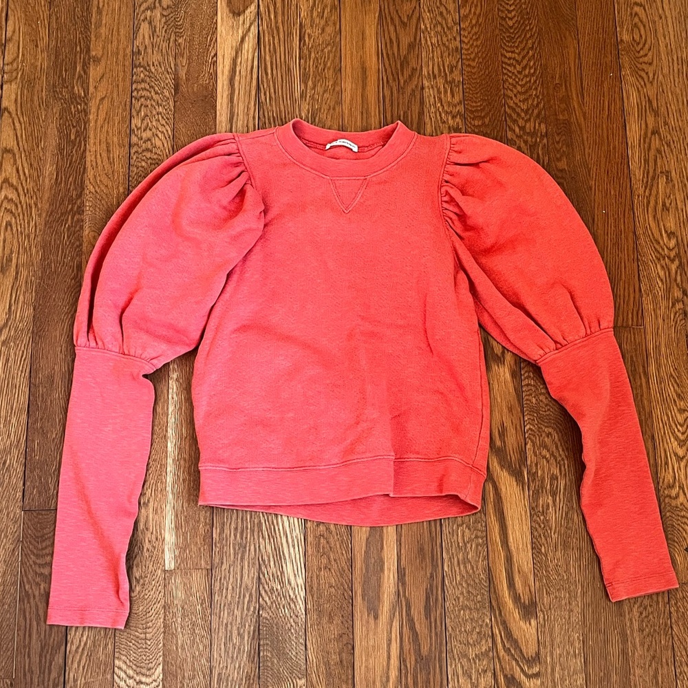 Ulla Johnson Philo Crew Neck Puff Sleeve Sweatshirt